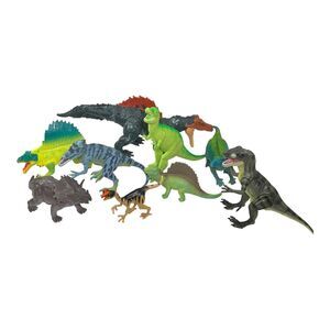 Dinosaur Figure Toy Mix Lot Of 9 Hard Plastic PVC 6”-12” Jurassic Play Dinosaurs